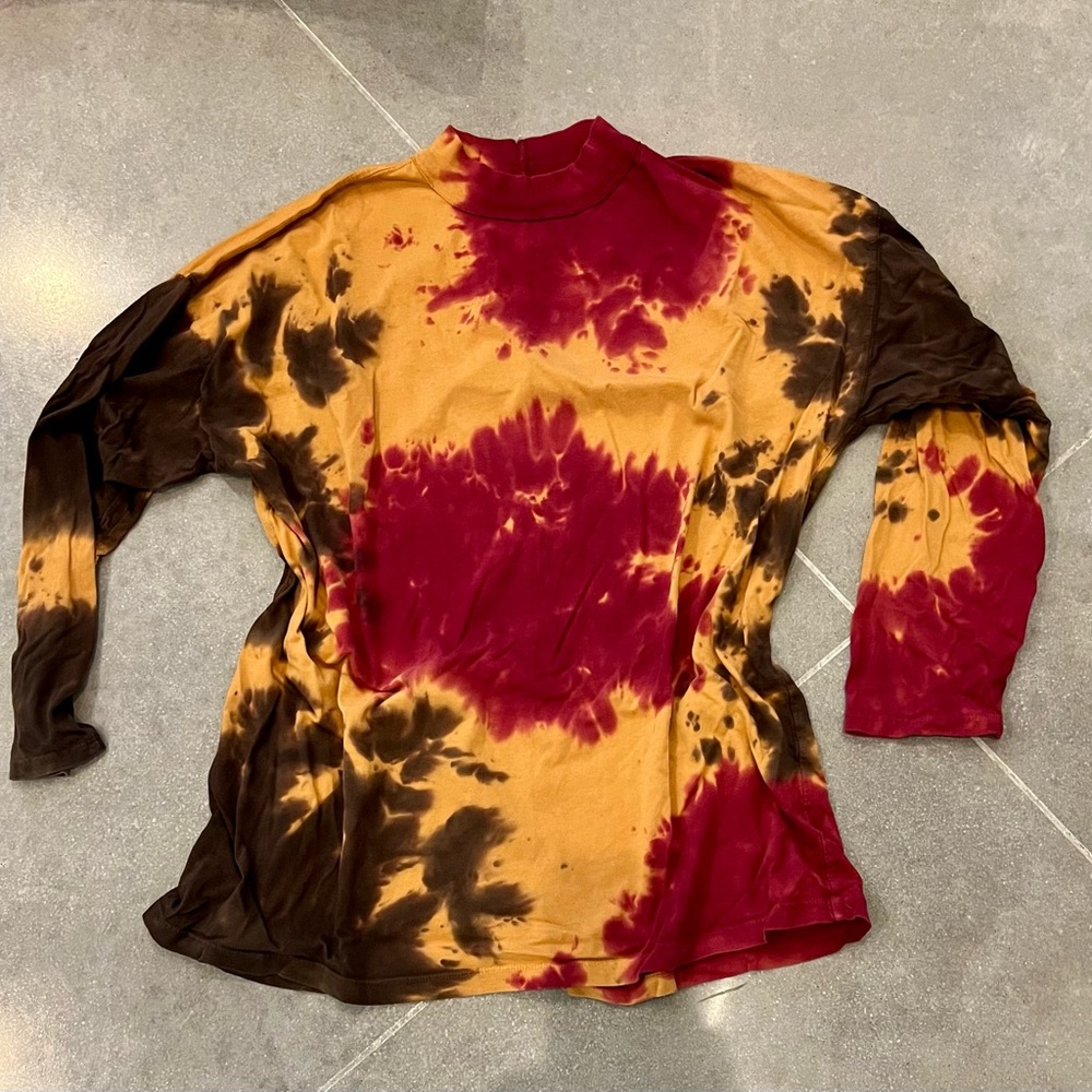 We the Free People Tie Dye Mock neck Shirt Sz S